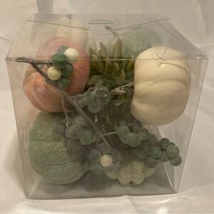 12pc Pumpkins Succulents Berries Fall Thanksgiving Vase Filler Tiered Tray Decor